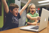 generic kids on computer, kids using computer