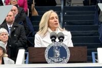 New Virginia Gov. Abigail Spanberger delivers her inaugural address Jan. 17, 2026, on the steps of the Virginia state Capitol in Richmond.