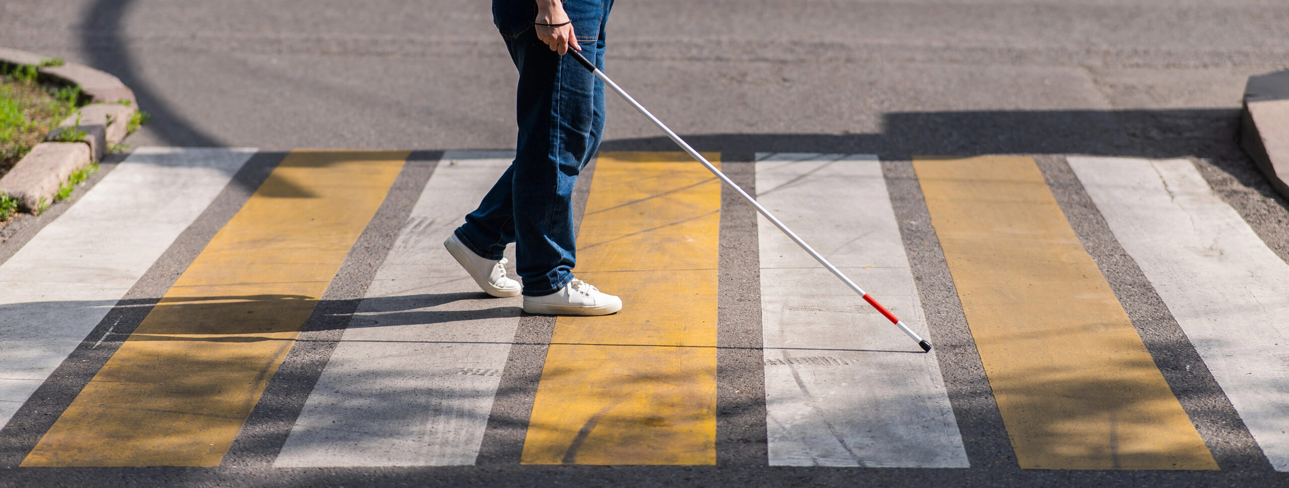 Blind pedestrian’s negligence suit proceeds in part