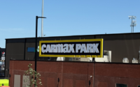 Part of CarMax Park as seen from Arthur Ashe Boulevard. Photo by Katherine Schulte