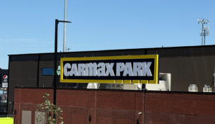 Part of CarMax Park as seen from Arthur Ashe Boulevard. Photo by Katherine Schulte