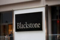 FILE PHOTO: A logo of Blackstone is pictured in Manhattan, New York City