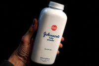 FILE PHOTO: A bottle of Johnson’s Baby Powder is seen in a photo illustration taken in New York